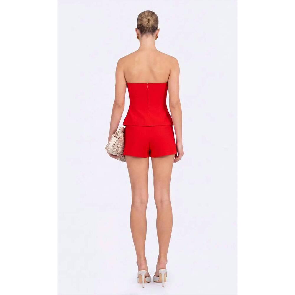 NEW NONCHALANT LABEL georgia strapless top in red - Picture 2 of 2